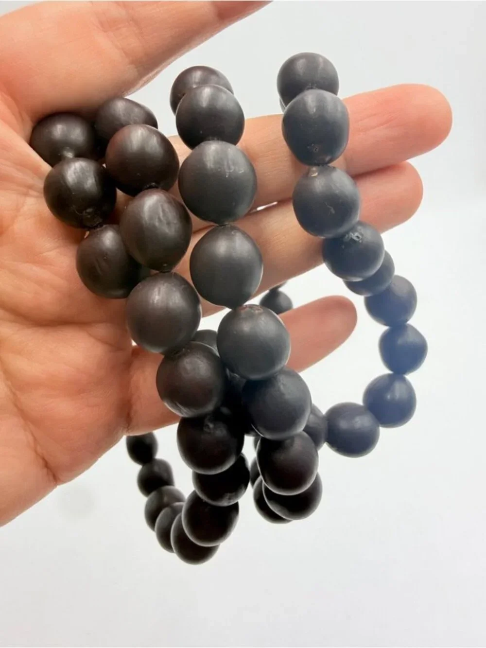 Vintage Graduated Cocoa Brown Wooden Bead Necklace Boho Statement